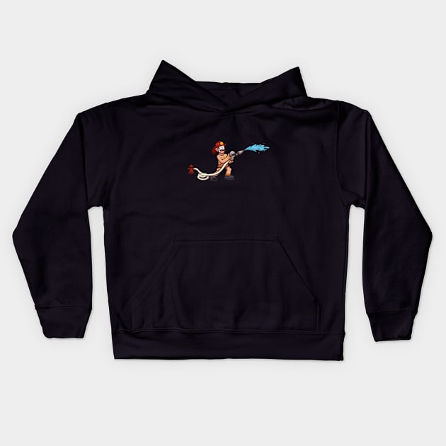 Cartoon Firefighter Kids Hoodie by TheMaskedTooner